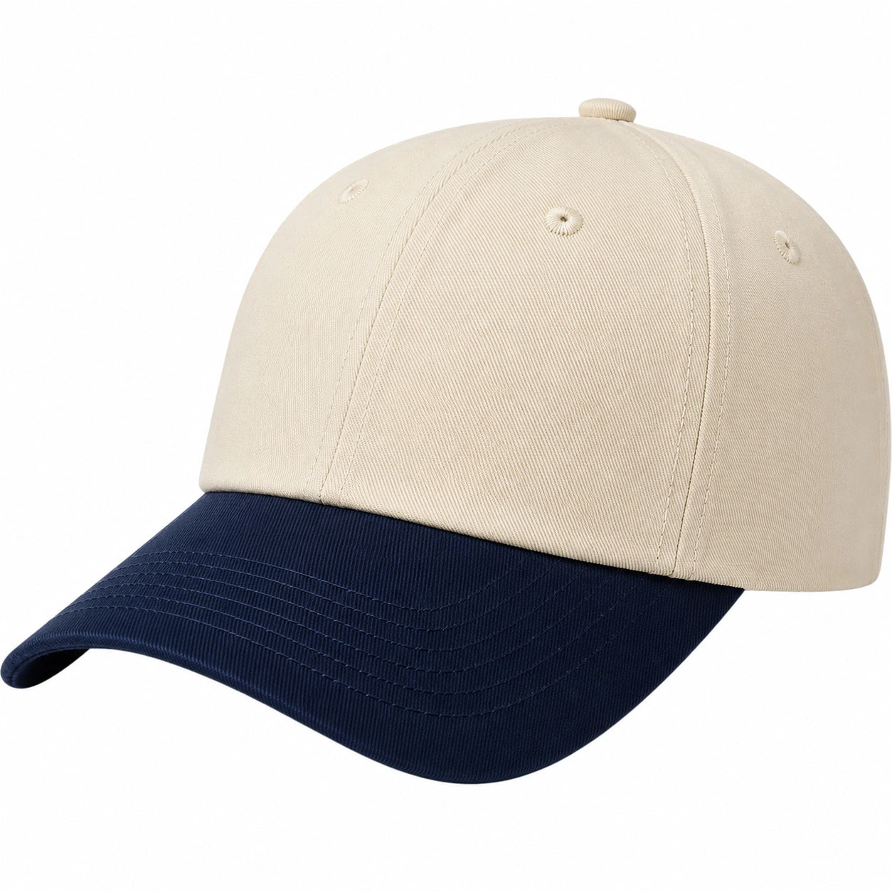 Baseballkappe Verstellbar Beige und Dunkelblau
