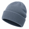 Unisex Rippstrick Beanie Mütze Hellblau