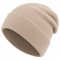 Strickmütze Beanie Rollmütze Beige