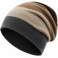 Unisex Beanie mit Streifen in Braun/Beige/Schwarz