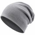 Unisex Elastische Beanie Mütze Hellgrau