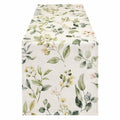 Floraler Tischläufer Grün/Beige 180x35 cm