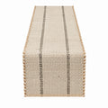Handgewebter Tischläufer Beige/Schwarz 200x40cm