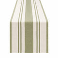 Gestreifter Tischläufer Grün/Beige 150x40