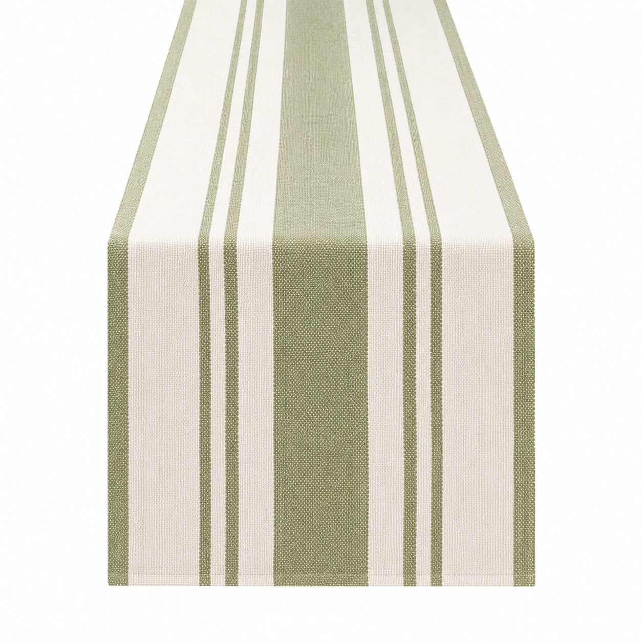 Gestreifter Tischläufer Grün/Beige 150x40