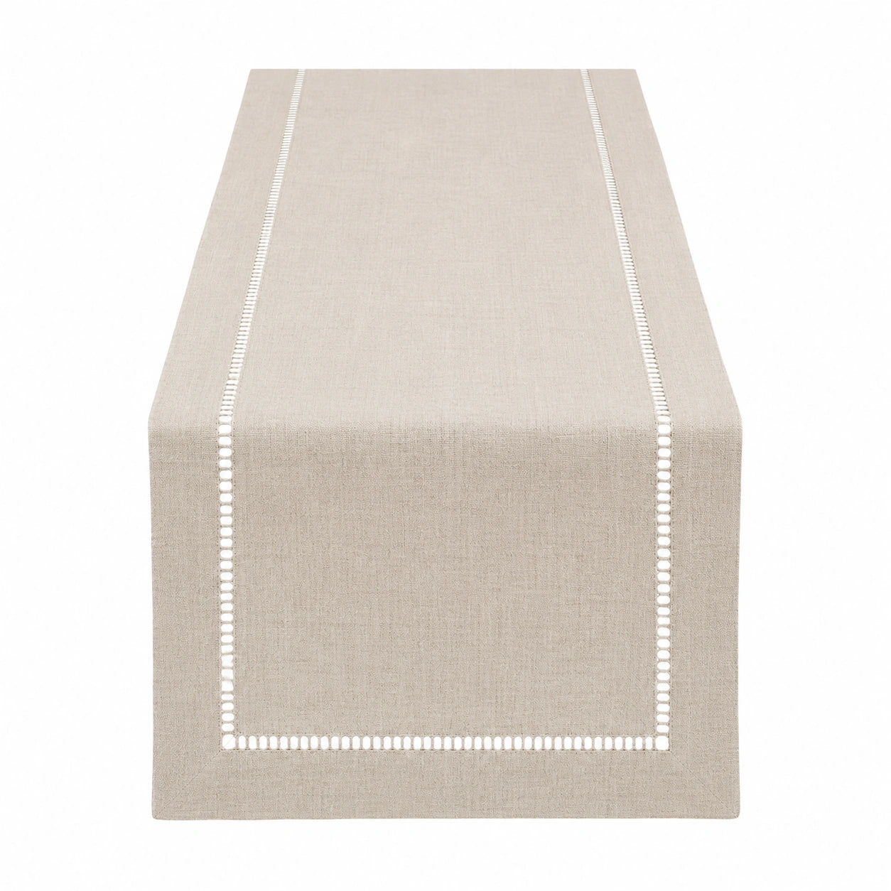Eleganter Tischläufer Beige 180x30cm mit Stickerei