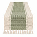 Tischläufer Handgefertigt Grün/Beige mit Strukturmuster