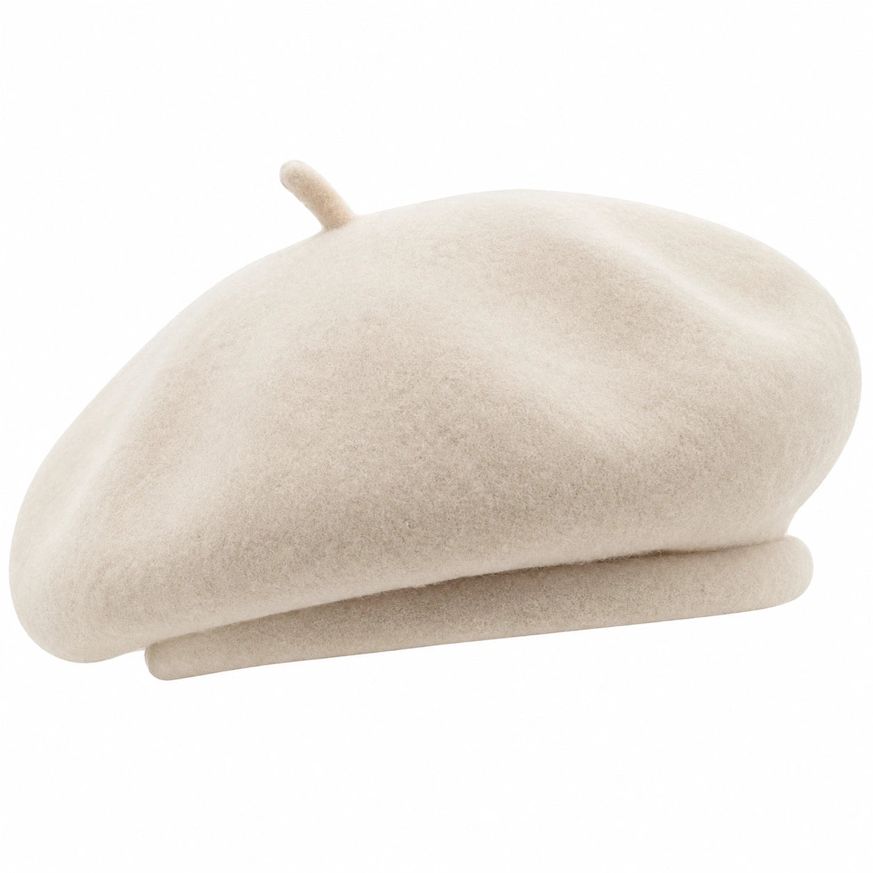 Klassische Damen Baskenmütze Beige