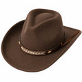 Brauner Cowboyhut mit Geflochtenem Band