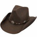 Brauner Cowboyhut mit Verzierungen