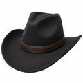Schwarzer Cowboyhut mit Kunstlederband