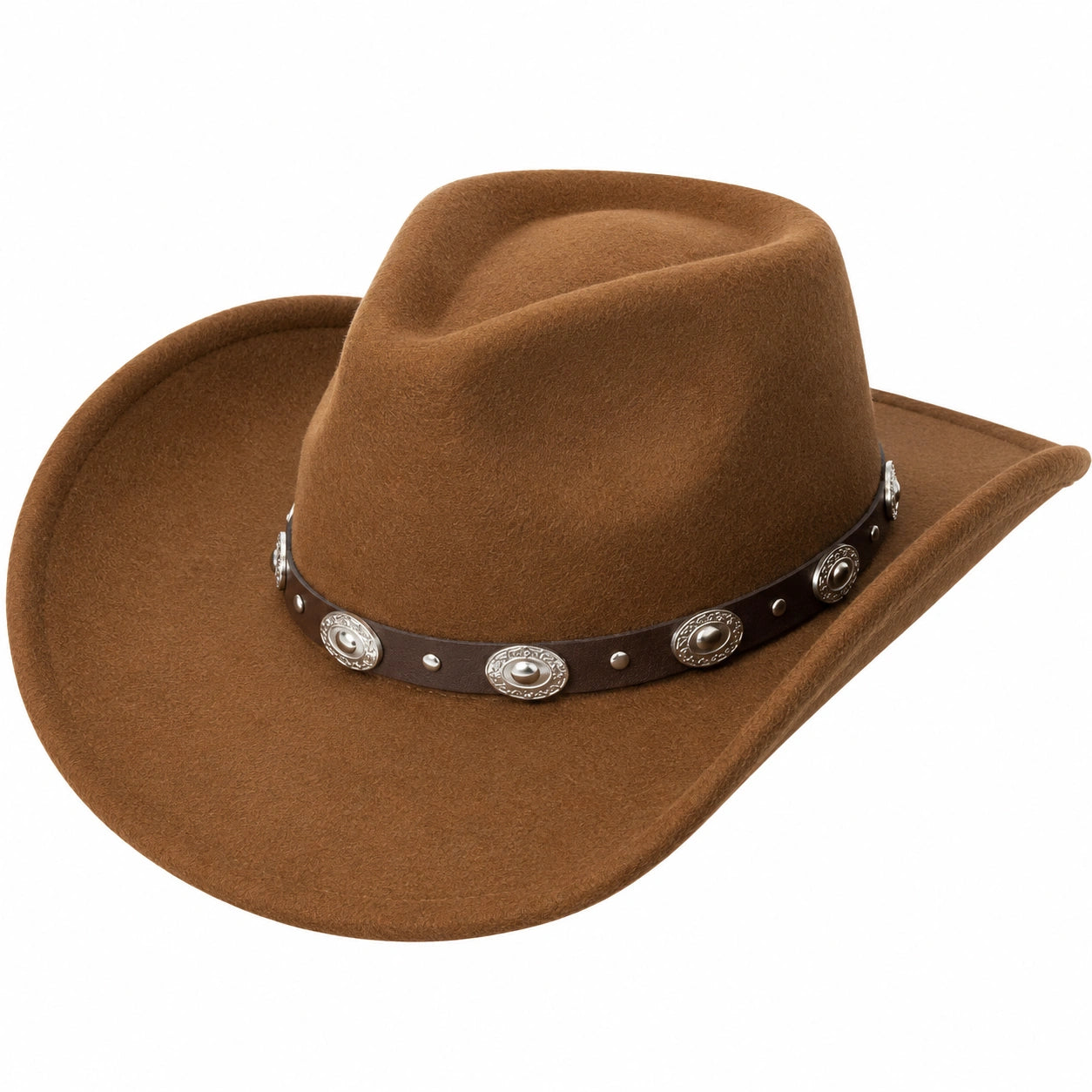 Cowboyhut mit dekorativem Band in Braun