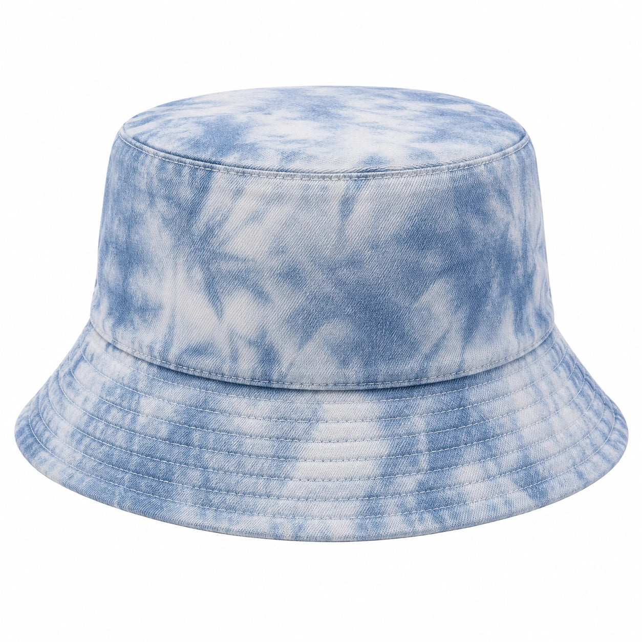 Fischerhut im Batikdesign Blau-Weiß