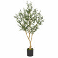 Künstlicher Olivenbaum 180 cm Grün mit schwarzem Topf