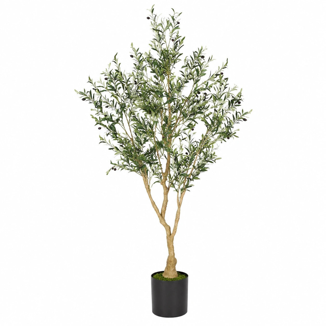 Künstlicher Olivenbaum 180 cm Grün mit schwarzem Topf