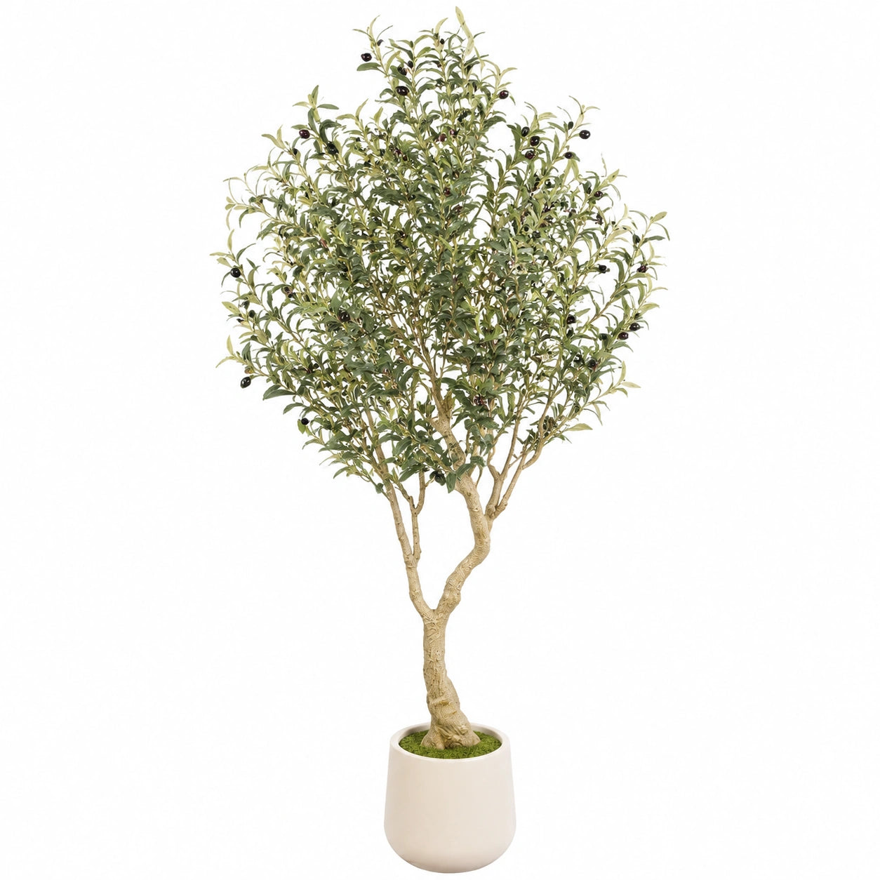 Künstlicher Olivenbaum im Topf, Höhe 150 cm, Grün/Schwarz