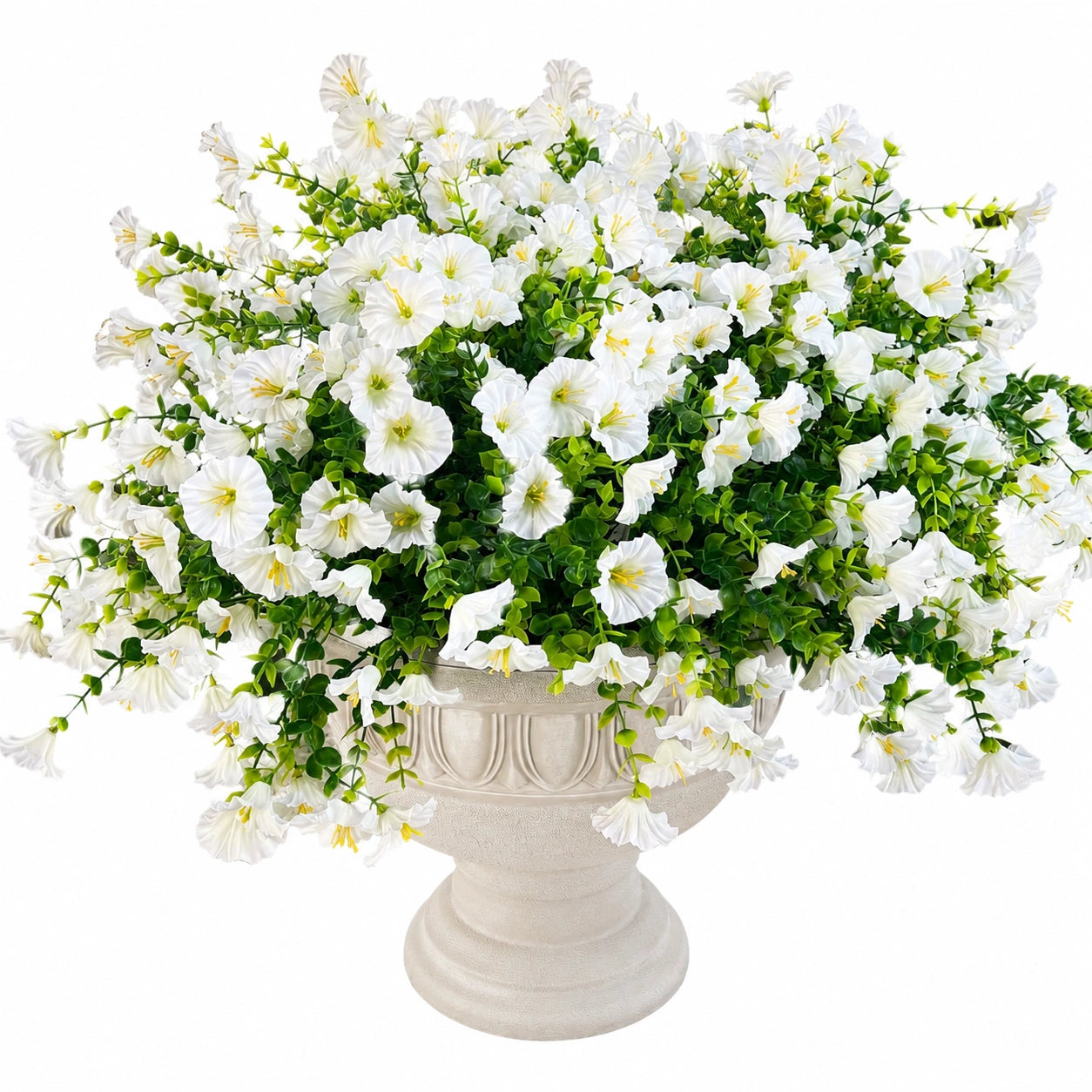 Künstliches Blumenarrangement weiß mit Pflanzgefäß, 50 cm