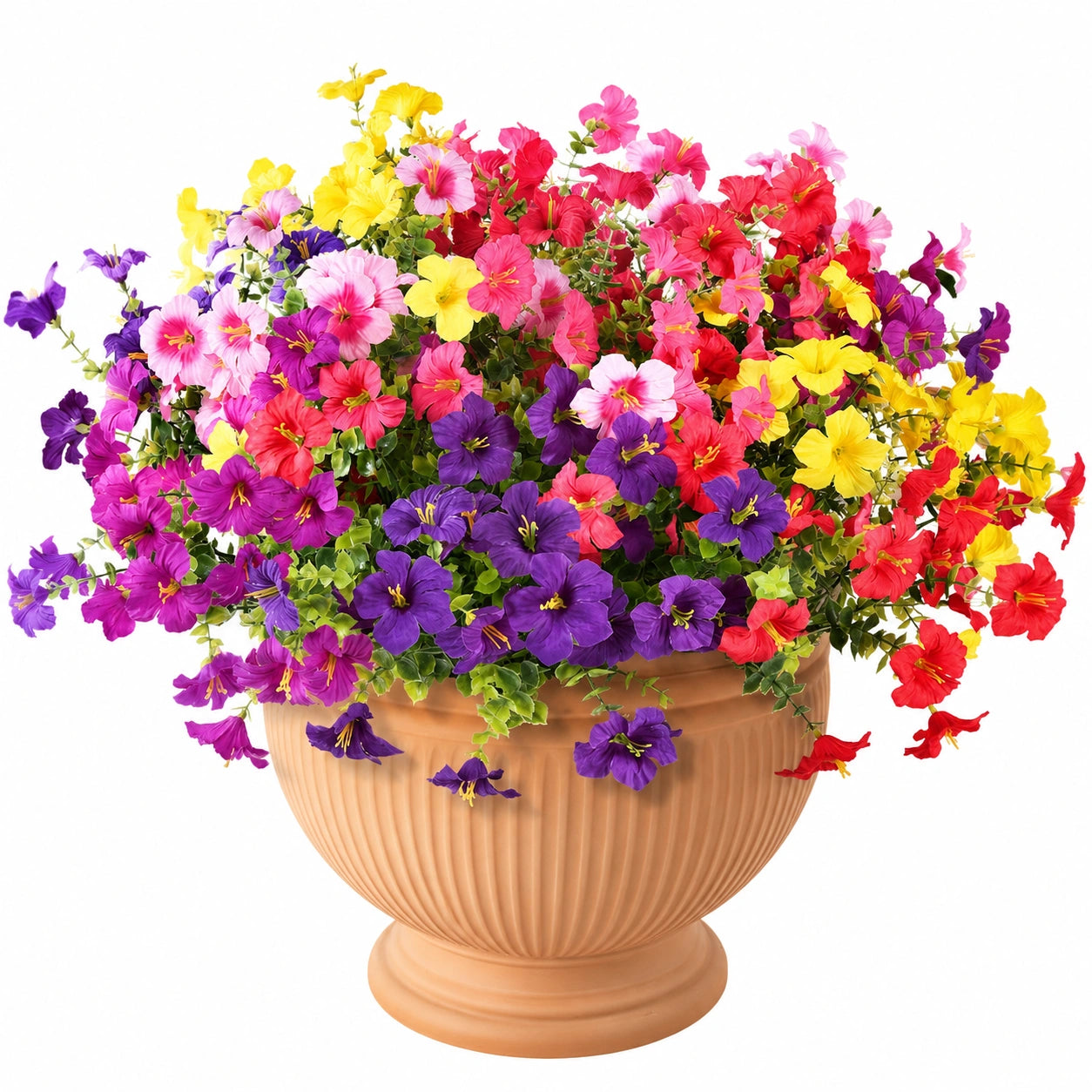 Künstliche Blumendekoration, mehrfarbig, 40 cm, mit Topf, für Innen und Außen