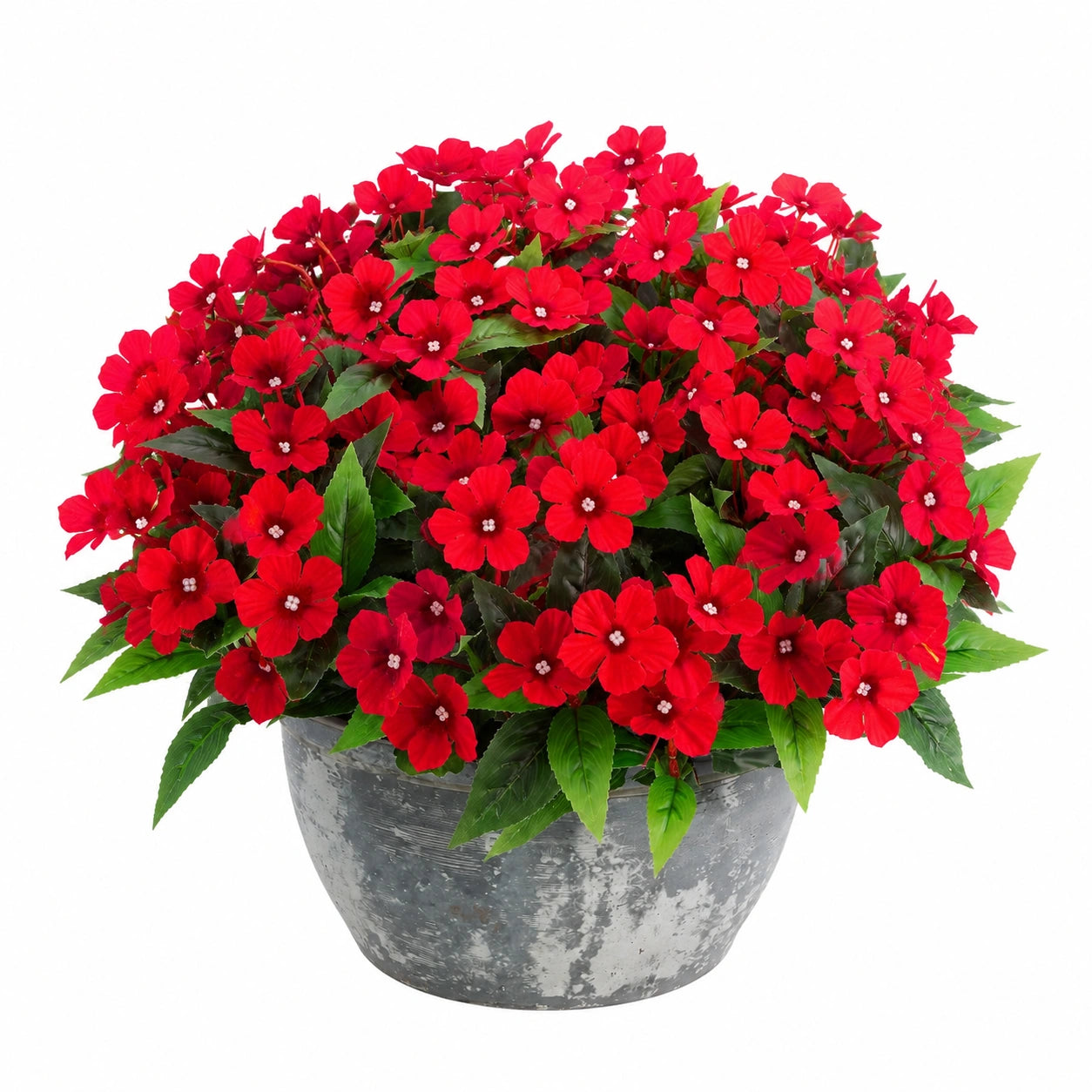Künstliche Rote Blumen im Topf - Ideal für Wohn- und Büroräume