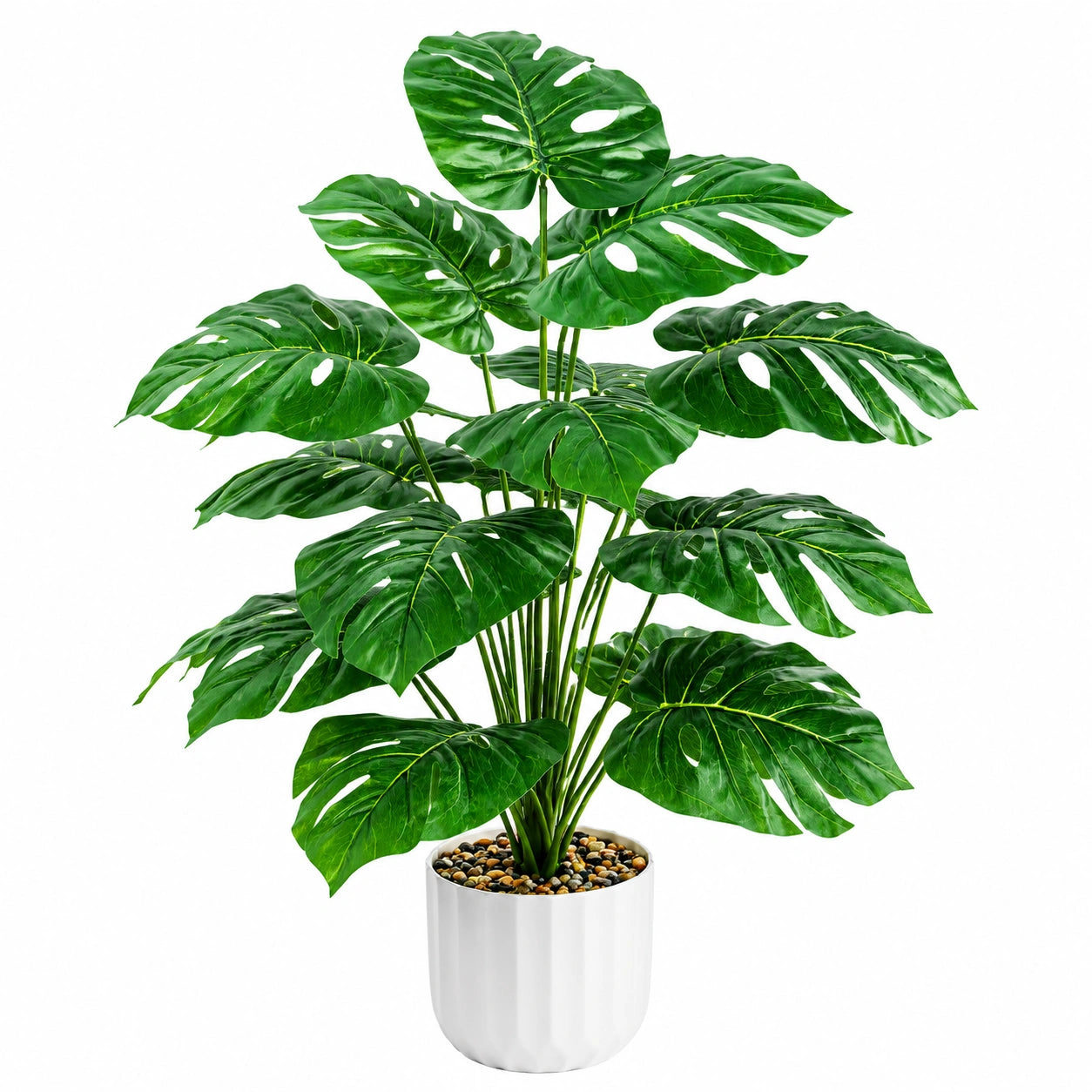 Große Künstliche Monstera Pflanze im Topf 95cm Grün