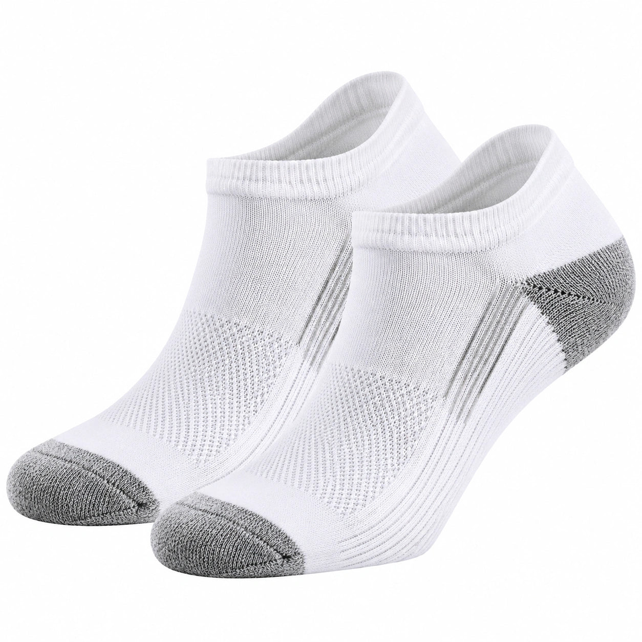 Unisex Kurze Knöchelsocken Weiß Grau Atmungsaktiv 2 Paar