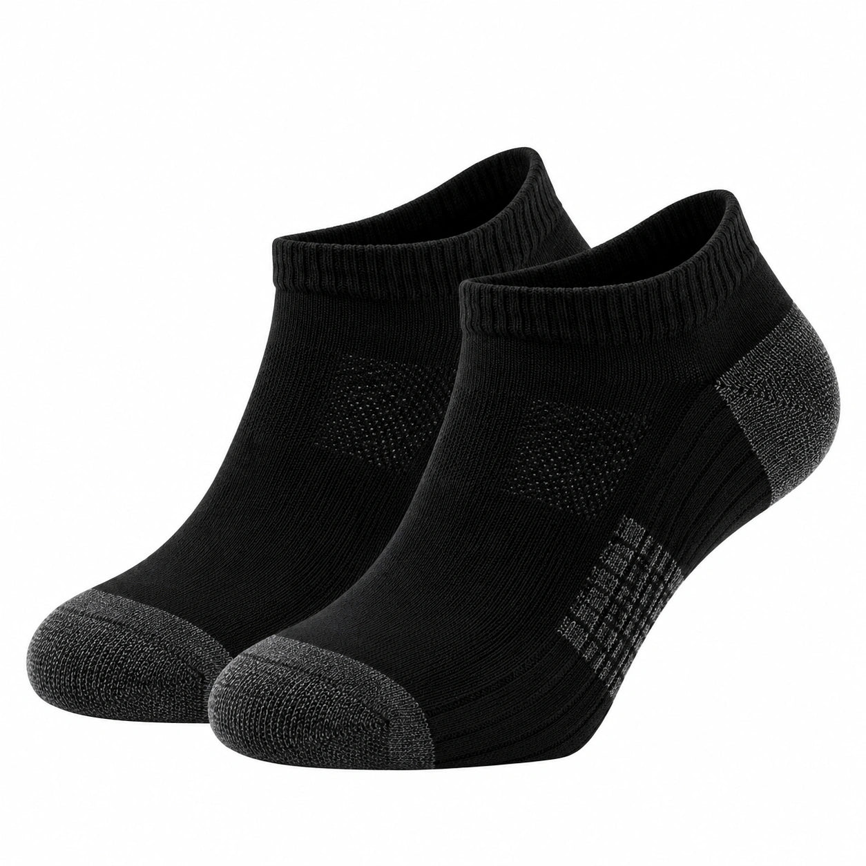 Kurzsocken Schwarz Grau Atmungsaktiv Rutschfest 2 Paar